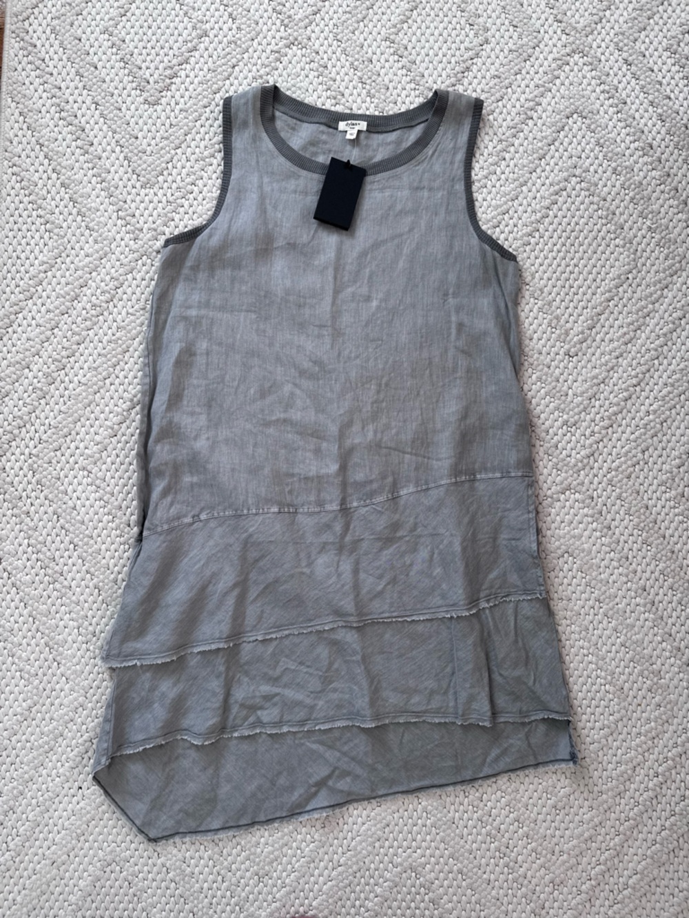 NWT Dylan Light Gray Sleeveless Linen Midi Dress Large